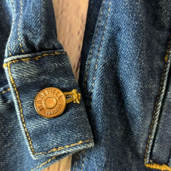 Madewell Classic Front Button Flap Pocket Preppy Academia Jean Jacket Size S - Picture 6 of 10